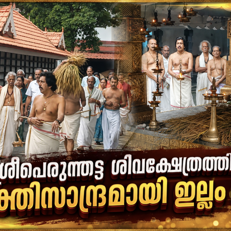 കതിരണിഞ്ഞ് ശ്രീപെരുന്തട്ട ശിവക്ഷേത്രം 🌾; ഭക്തിസാന്ദ്രമായി ഇല്ലം നിറ..