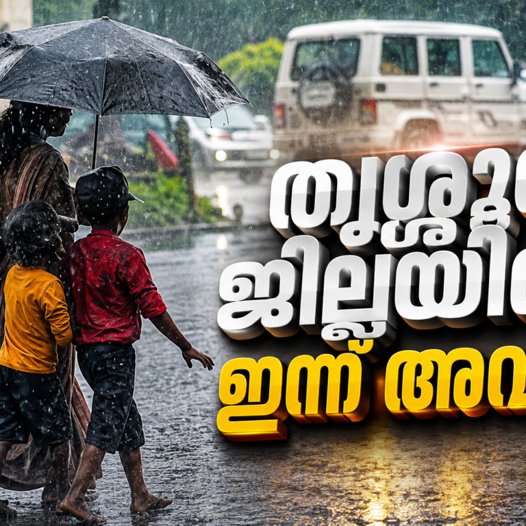 ശക്തമായ മഴ; തൃശ്ശൂർ ജില്ലയിൽ ഇന്ന് വിദ്യാഭ്യാസ സ്ഥാപനങ്ങൾക്ക് അവധി