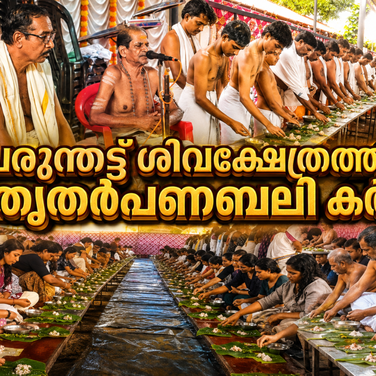 കർക്കിടകവാവ് ബലി: പെരുന്തട്ട ശിവക്ഷേത്രത്തിൽ പിതൃതർപ്പണത്തിനായി ആയിരങ്ങളെത്തി