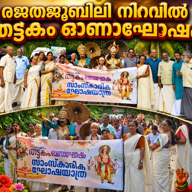 രജതജൂബിലി നിറവിൽ തട്ടകം ഓണാഘോഷം; വർണാഭമായ സാംസ്കാരിക ഘോഷയാത്രയിൽ ഗുരുവായൂരിന്റെ കലാപെരുമ വിളിച്ചോതി