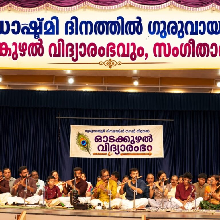 രാധാഷ്ടമി ദിനത്തിൽ ഗുരുവായൂരിൽ പുല്ലാങ്കുഴൽ വിദ്യാരംഭവും, സംഗീതാർച്ചനയും