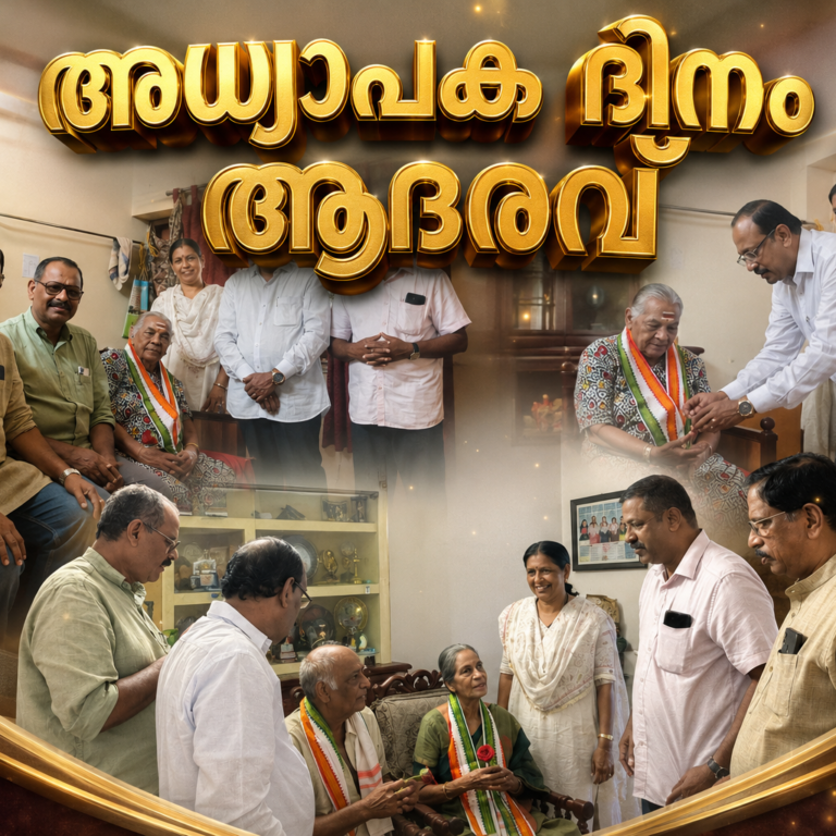അധ്യാപക ദിനത്തിൽ ഗുരുക്കന്മാർക്ക് ആദരം; മുൻ അധ്യാപകരെ വസതിയിലെത്തി പൊന്നാട അണിയിച്ച് ആദരിച്ചു