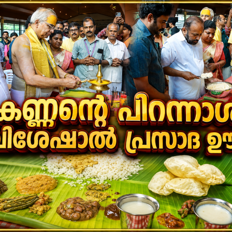കണ്ണന്റെ പിറന്നാൾ സദ്യയിൽ നിറഞ്ഞ ഭക്തിസാന്ദ്രത; വിശേഷാൽ പ്രസാദ ഊട്ടിൽ പങ്കെടുത്തത് ആയിരങ്ങൾ