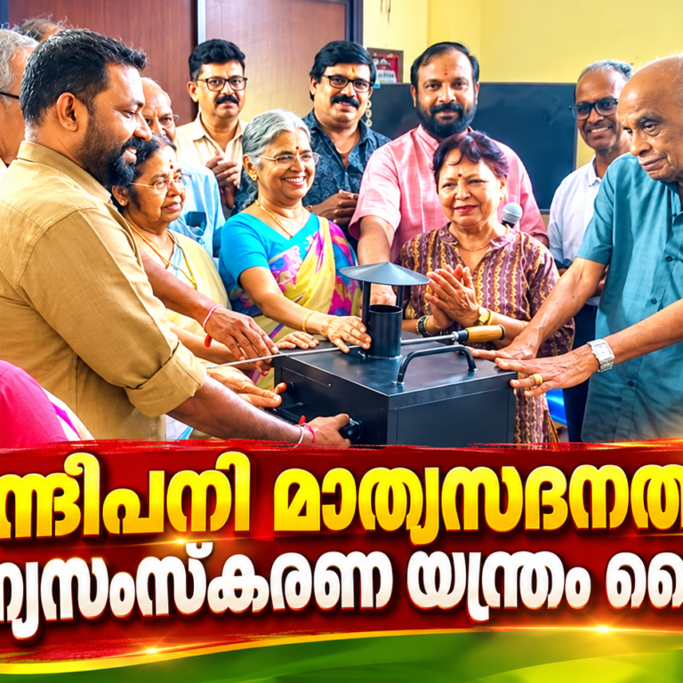 സാന്ദീപനി മാതൃസദനത്തിന് കൈത്താങ്ങായി ജി.എൻ.എസ്.എസ്.; മാലിന്യസംസ്കരണ യന്ത്രം കൈമാറി