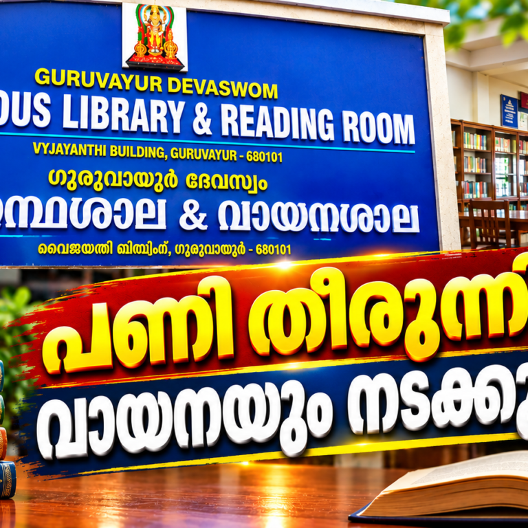 “പണി തീരുന്നില്ല… വായനയും നടക്കുന്നില്ല!”; ഗുരുവായൂർ ദേവസ്വം വായനശാല ദുരവസ്ഥയിൽ